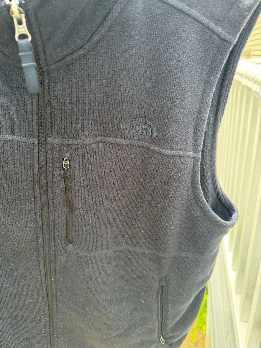 The North Face Men's Charcoal Fleece Vest - Full Zip